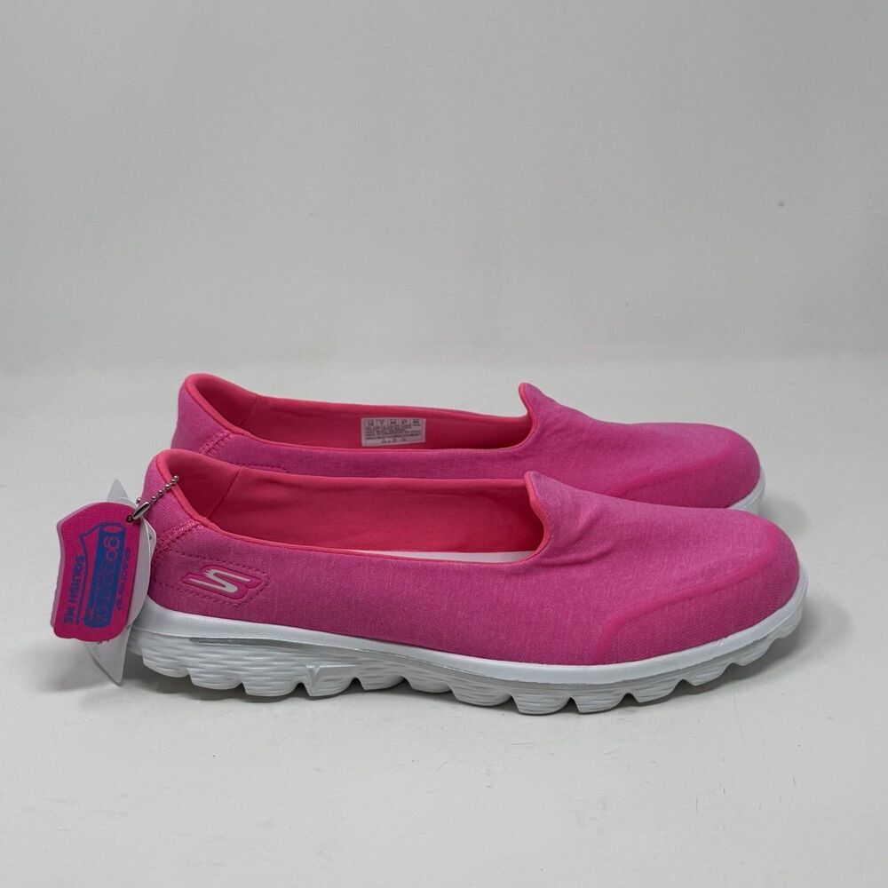 Skechers Go Walk 2 Super Sock Shoes Womens 10 Hot Pink Slip On Walking Comfort